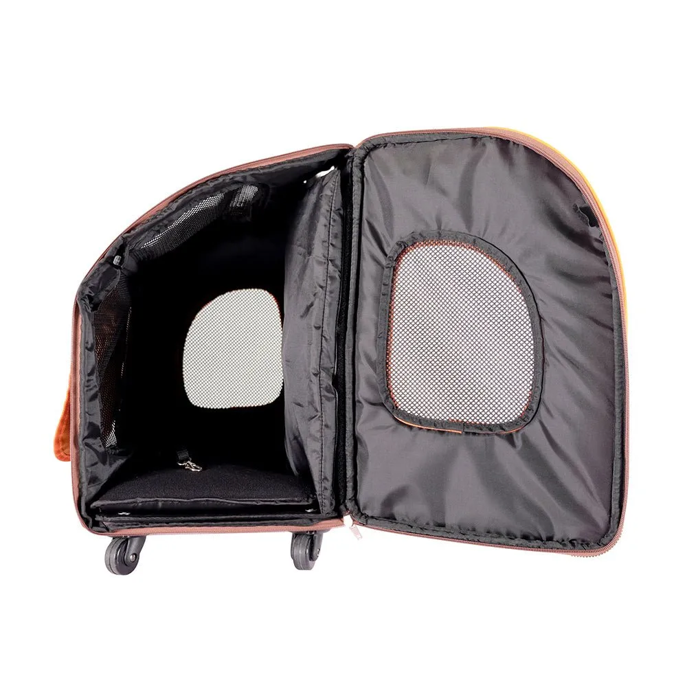 Liso Backpack Parallel Transport Pet Trolley – Orange/Brown