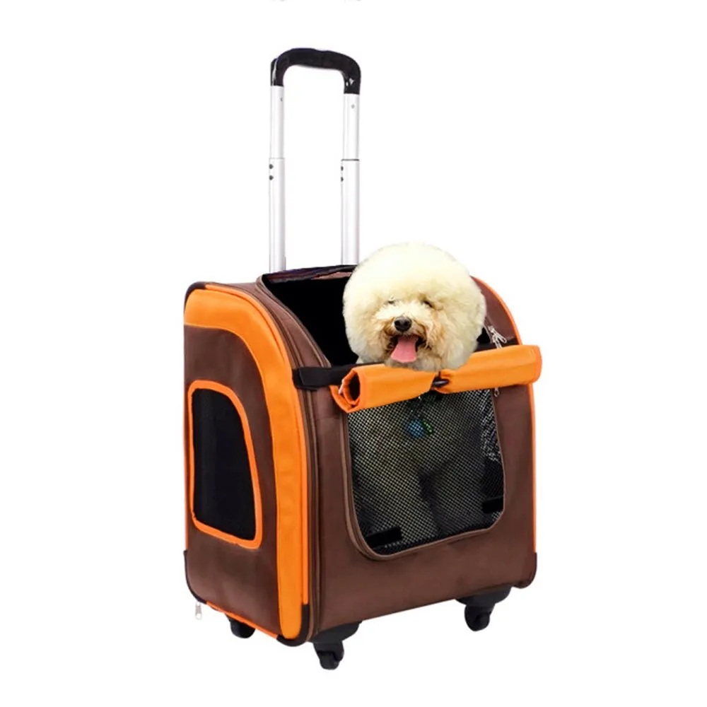 Liso Backpack Parallel Transport Pet Trolley – Orange/Brown