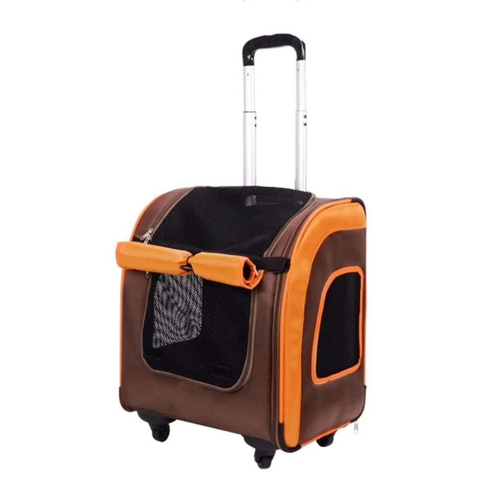Liso Backpack Parallel Transport Pet Trolley – Orange/Brown