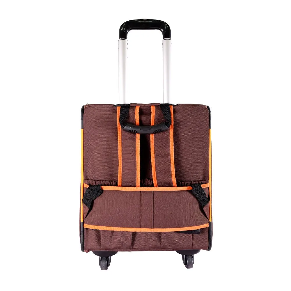 Liso Backpack Parallel Transport Pet Trolley – Orange/Brown