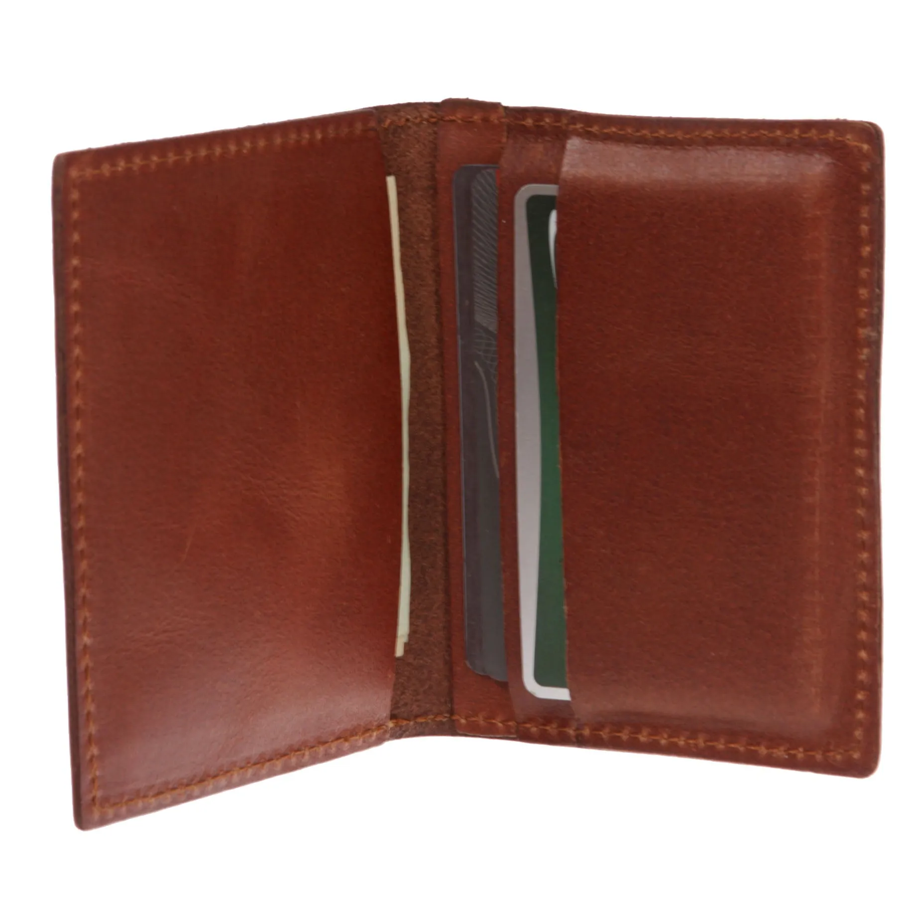 Men's 100% Leather Micro Sleeve, Slim Card & Cash Holder Bifold Wallet - Multi Color Options