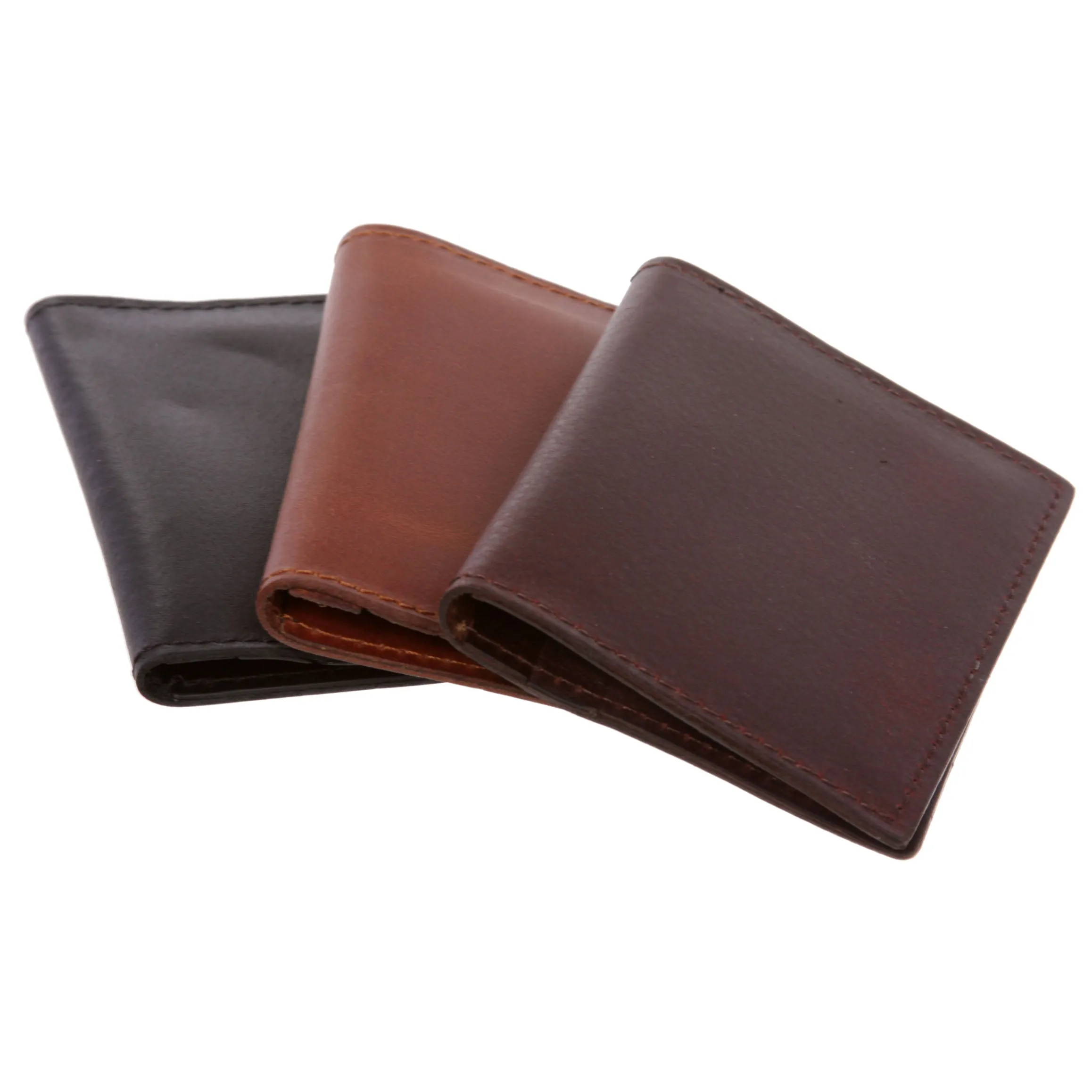 Men's 100% Leather Micro Sleeve, Slim Card & Cash Holder Bifold Wallet - Multi Color Options