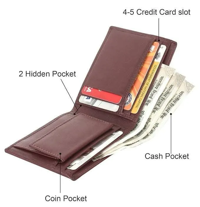 Multispace  A men's Stylish leather wallet ( Brown)