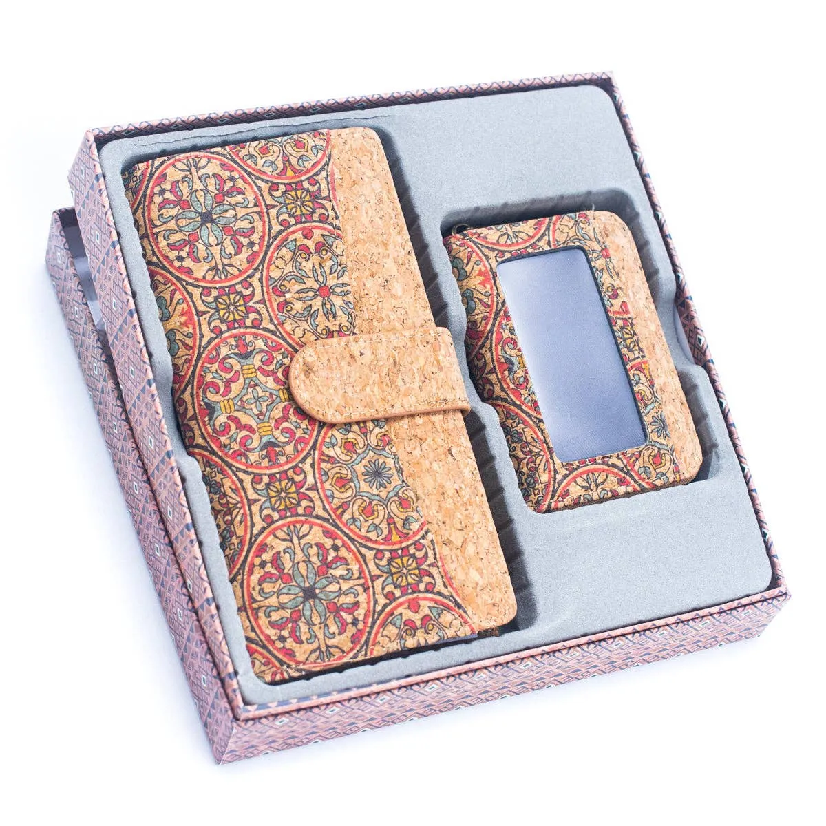 Natural Cork Gift Boxed Women's Wallet Set (2 pieces)  HY-036