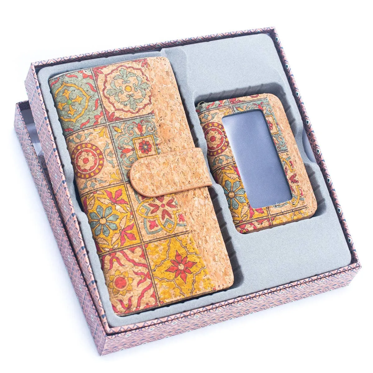 Natural Cork Gift Boxed Women's Wallet Set (2 pieces)  HY-036