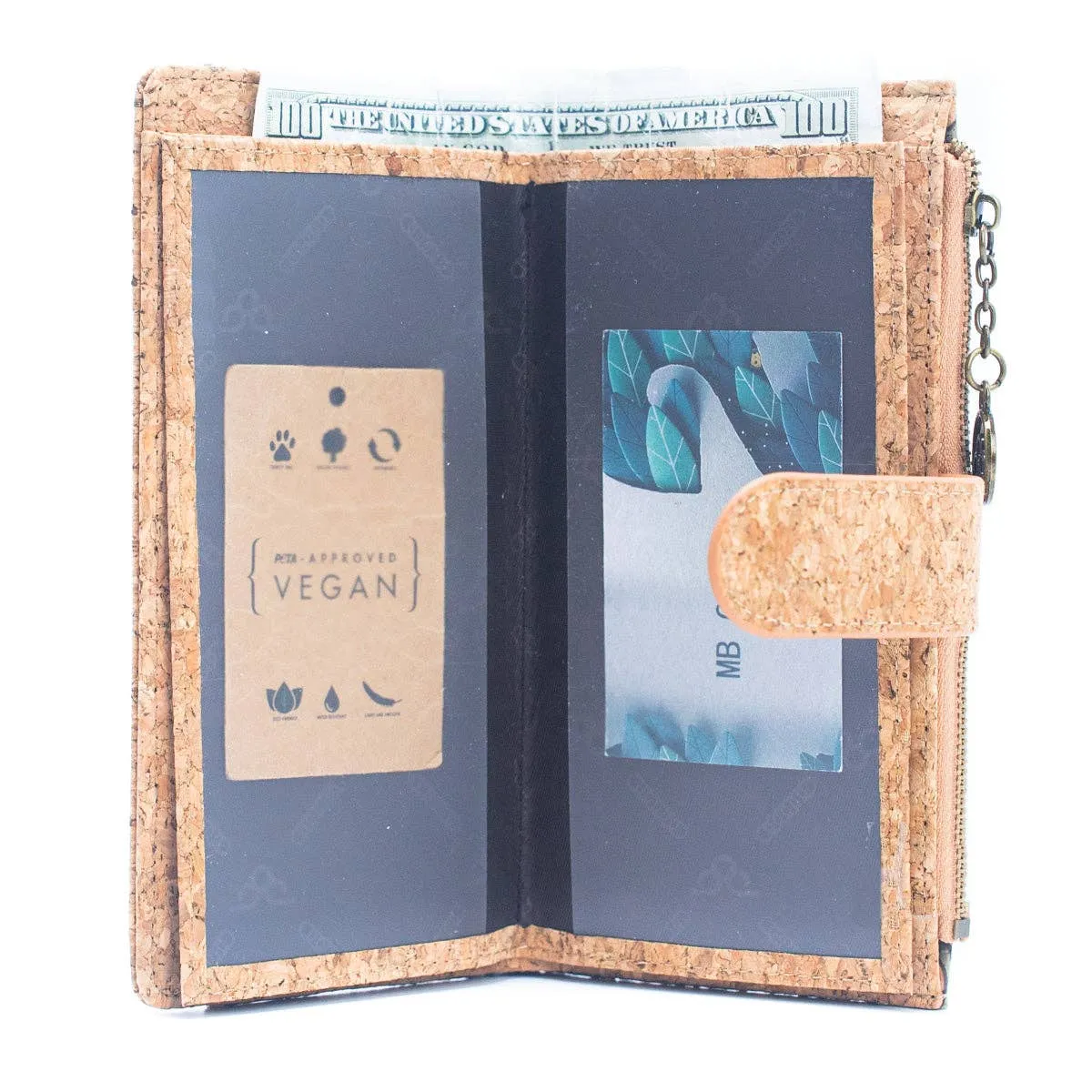 Natural Cork Gift Boxed Women's Wallet Set (2 pieces)  HY-036