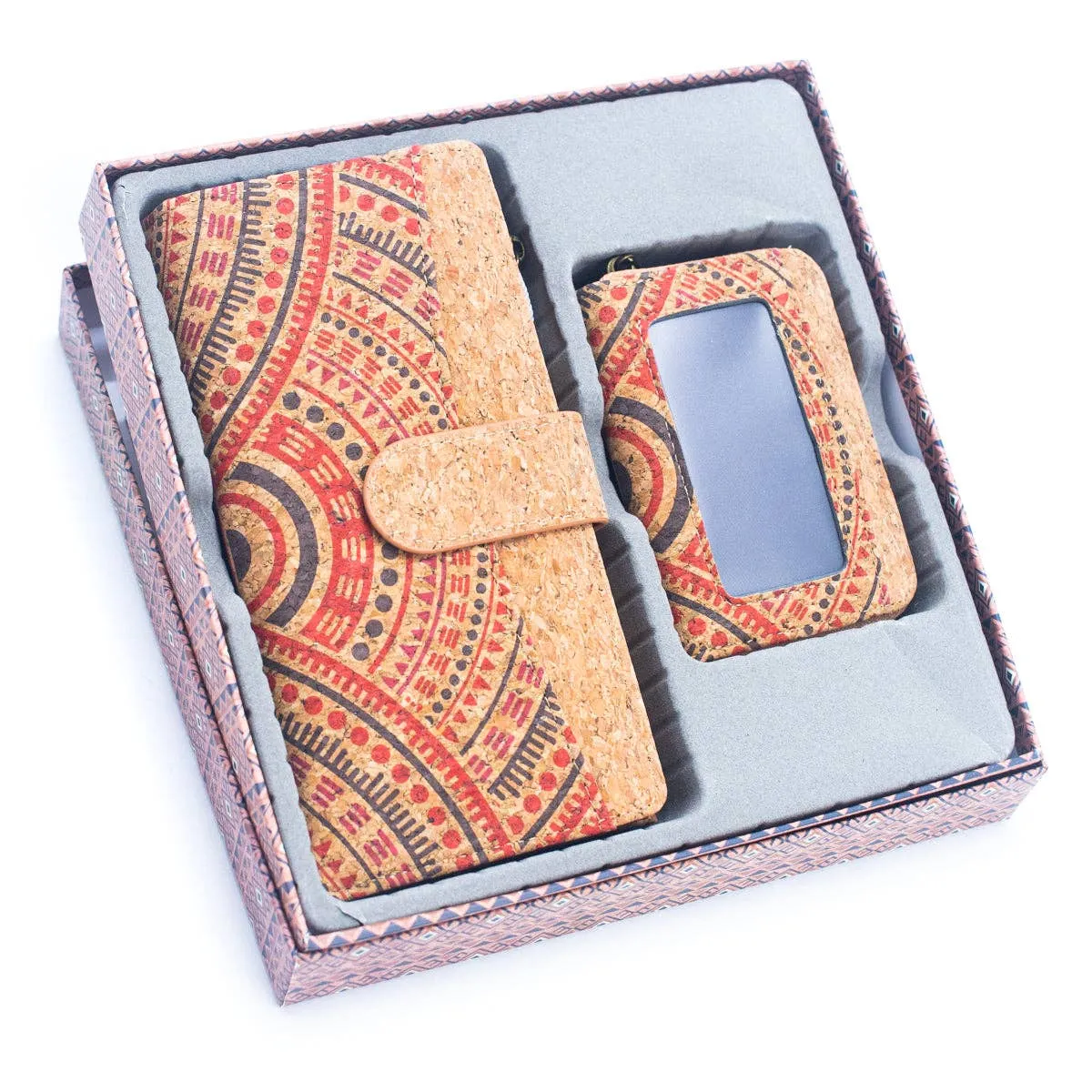 Natural Cork Gift Boxed Women's Wallet Set (2 pieces)  HY-036