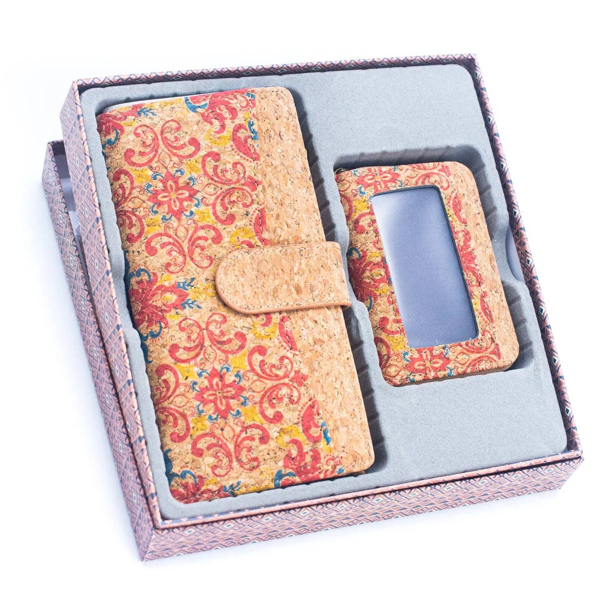 Natural Cork Gift Boxed Women's Wallet Set (2 pieces)  HY-036