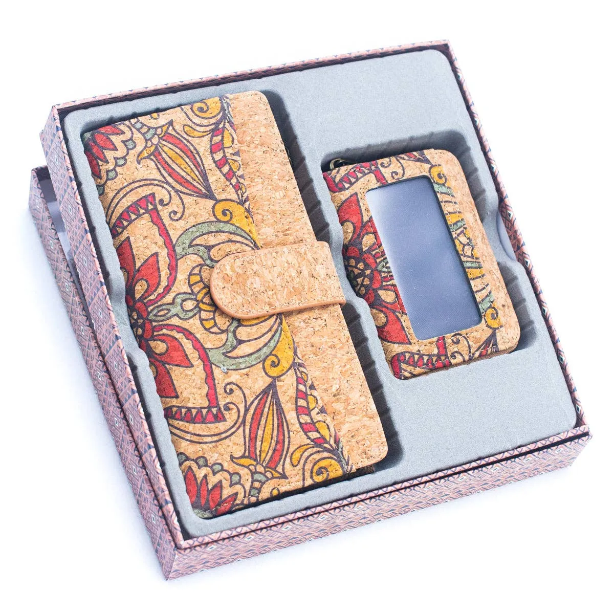 Natural Cork Gift Boxed Women's Wallet Set (2 pieces)  HY-036