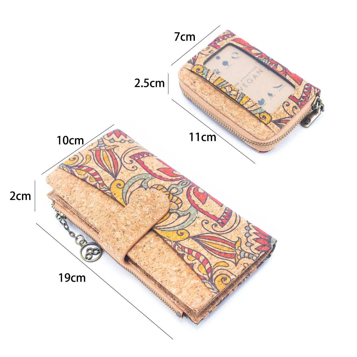 Natural Cork Gift Boxed Women's Wallet Set (2 pieces)  HY-036