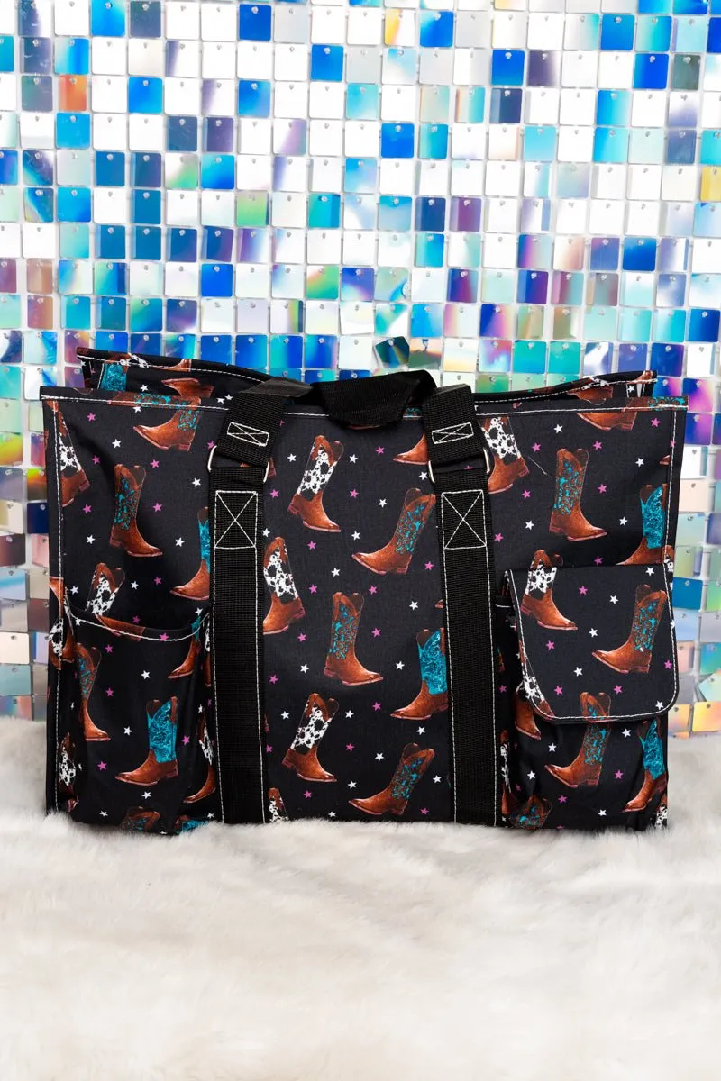 NGIL Boots, Class & Sass with Black Trim Large Organizer Tote