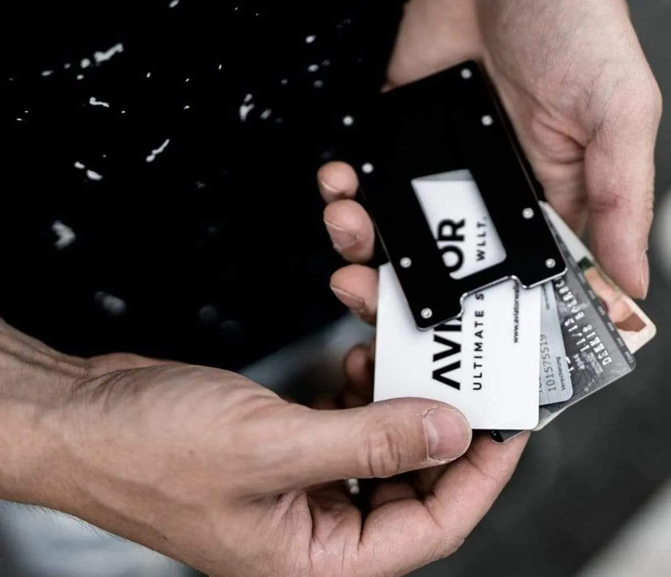 Obsidian Black Aluminum Minimalist Wallet