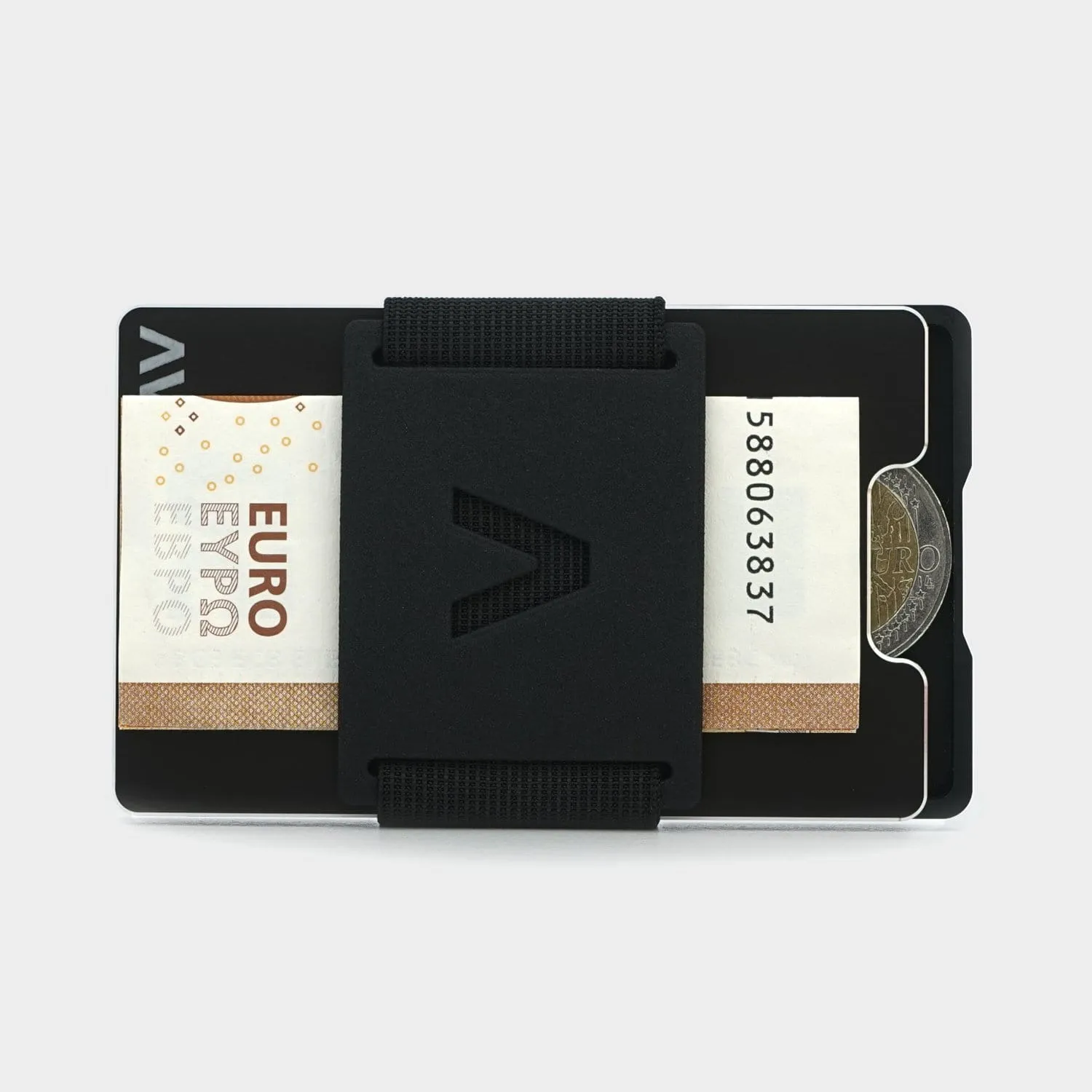 Obsidian Black Aluminum Minimalist Wallet