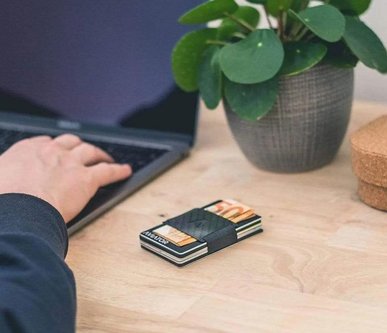 Obsidian Black Aluminum Minimalist Wallet