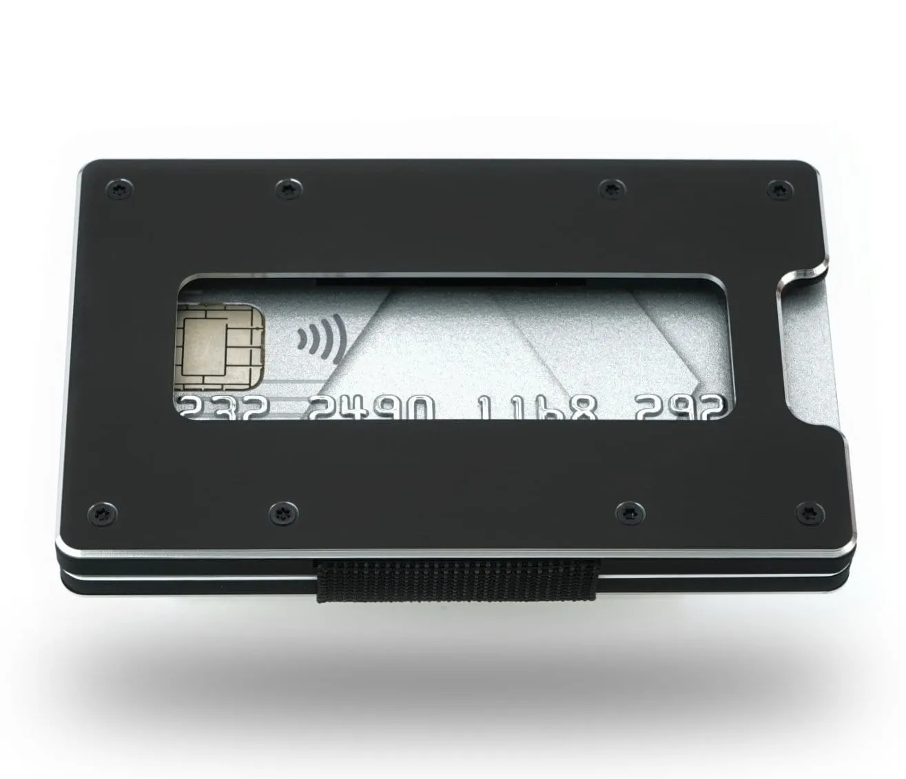 Obsidian Black Aluminum Minimalist Wallet