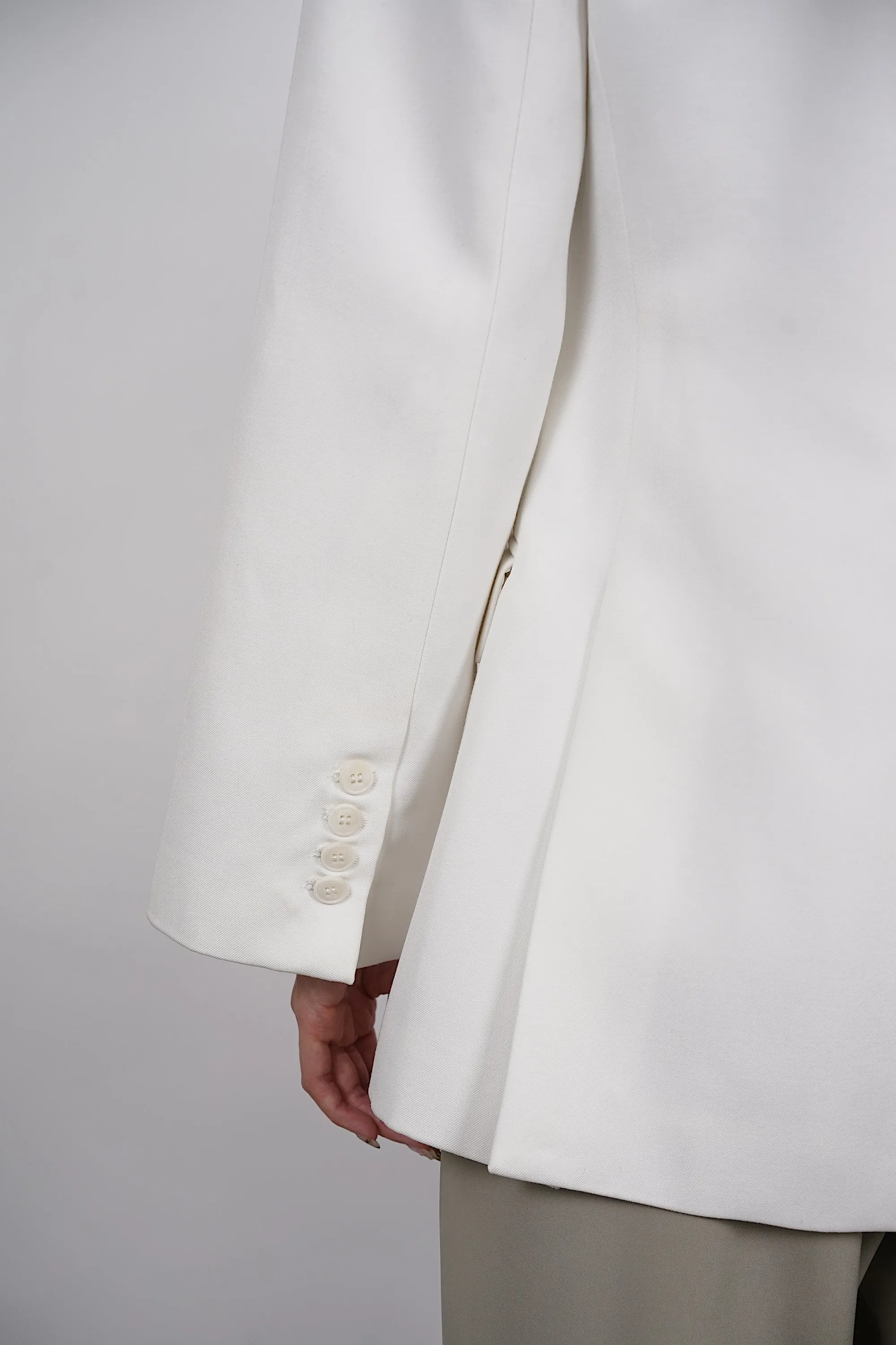 Oversized Peak Lapel Blazer in White