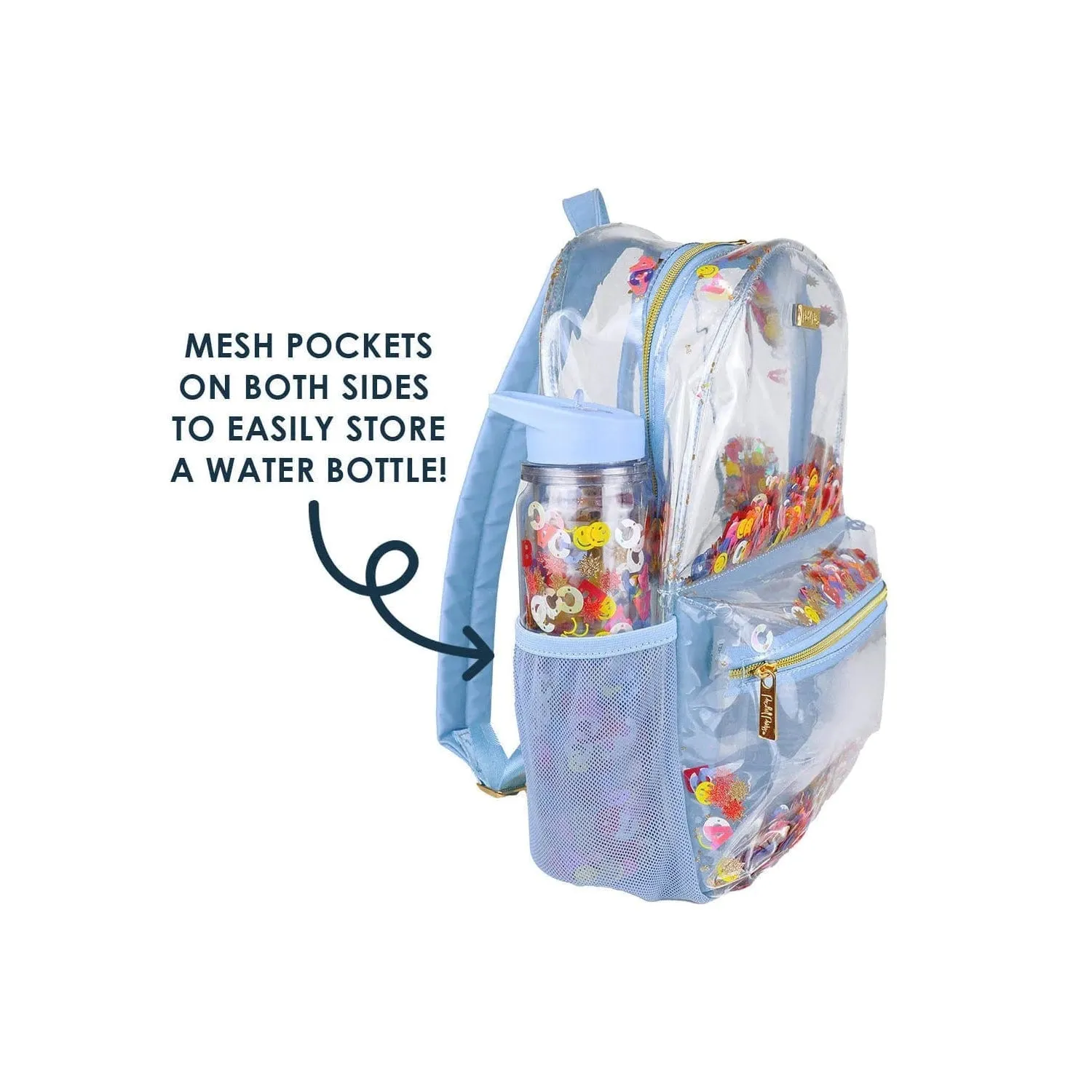 Packed Party Little Letters Confetti Clear Backpack