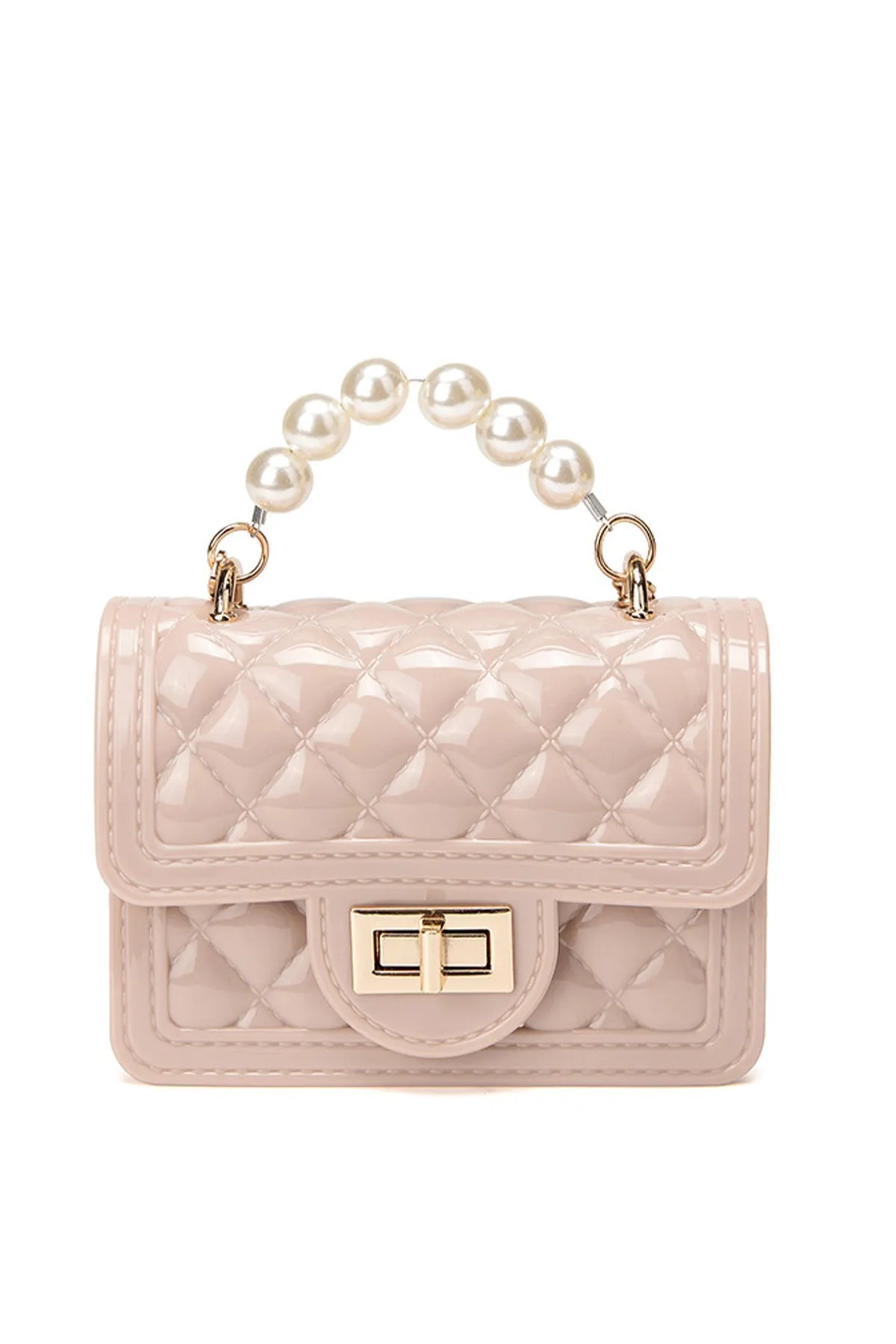 Pearl Shoulder Baby Pink Clutch - A23 - WHB0001