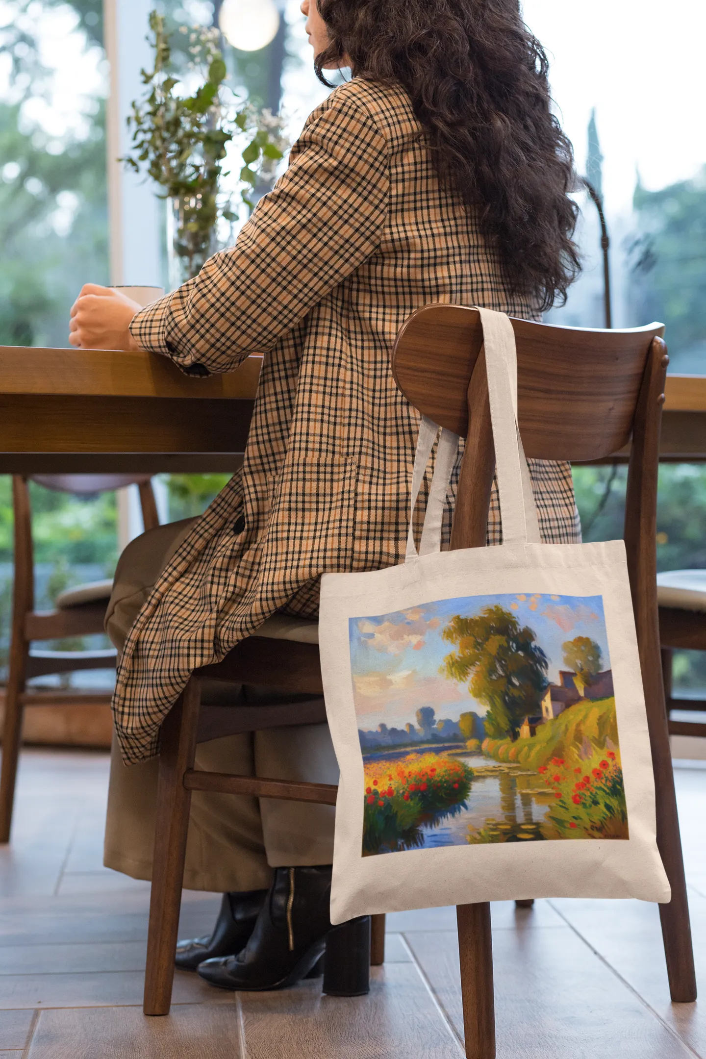 River View - Natural Tote Bag ~ Sharon Dawn Collection