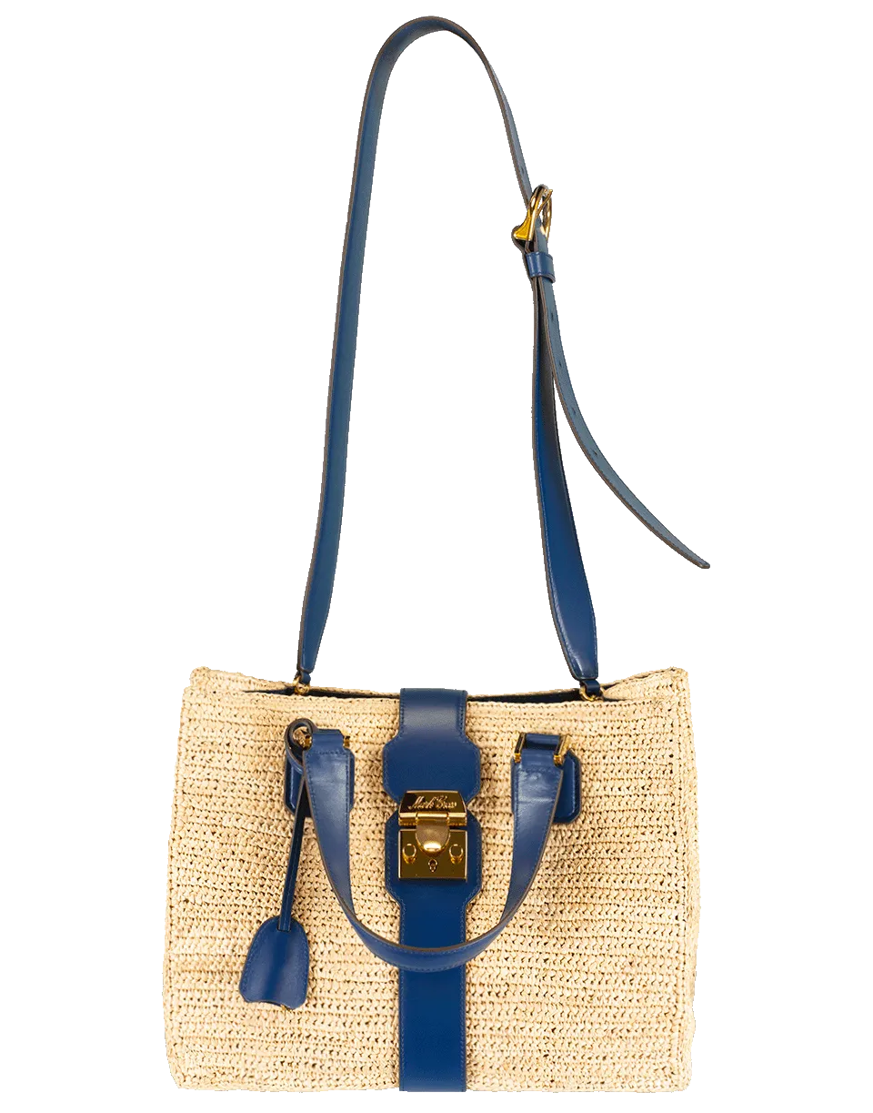Riviera Raffia Medium Tote
