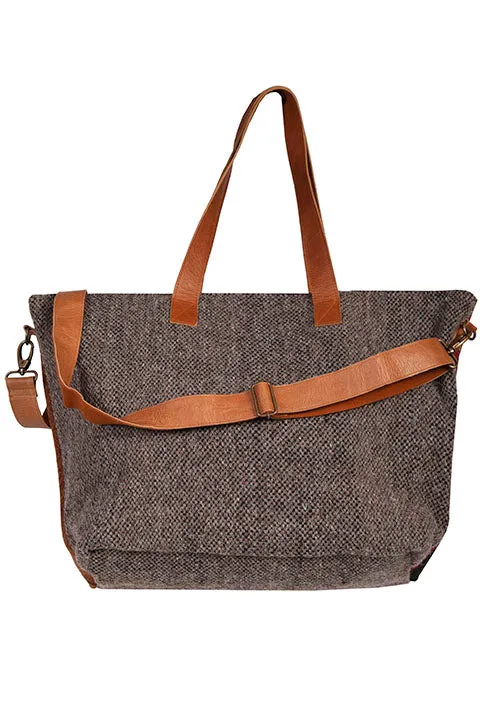 Santa Fe Bound Aztec Print Woven Saddle Blanket Tote Style Weekender Bag