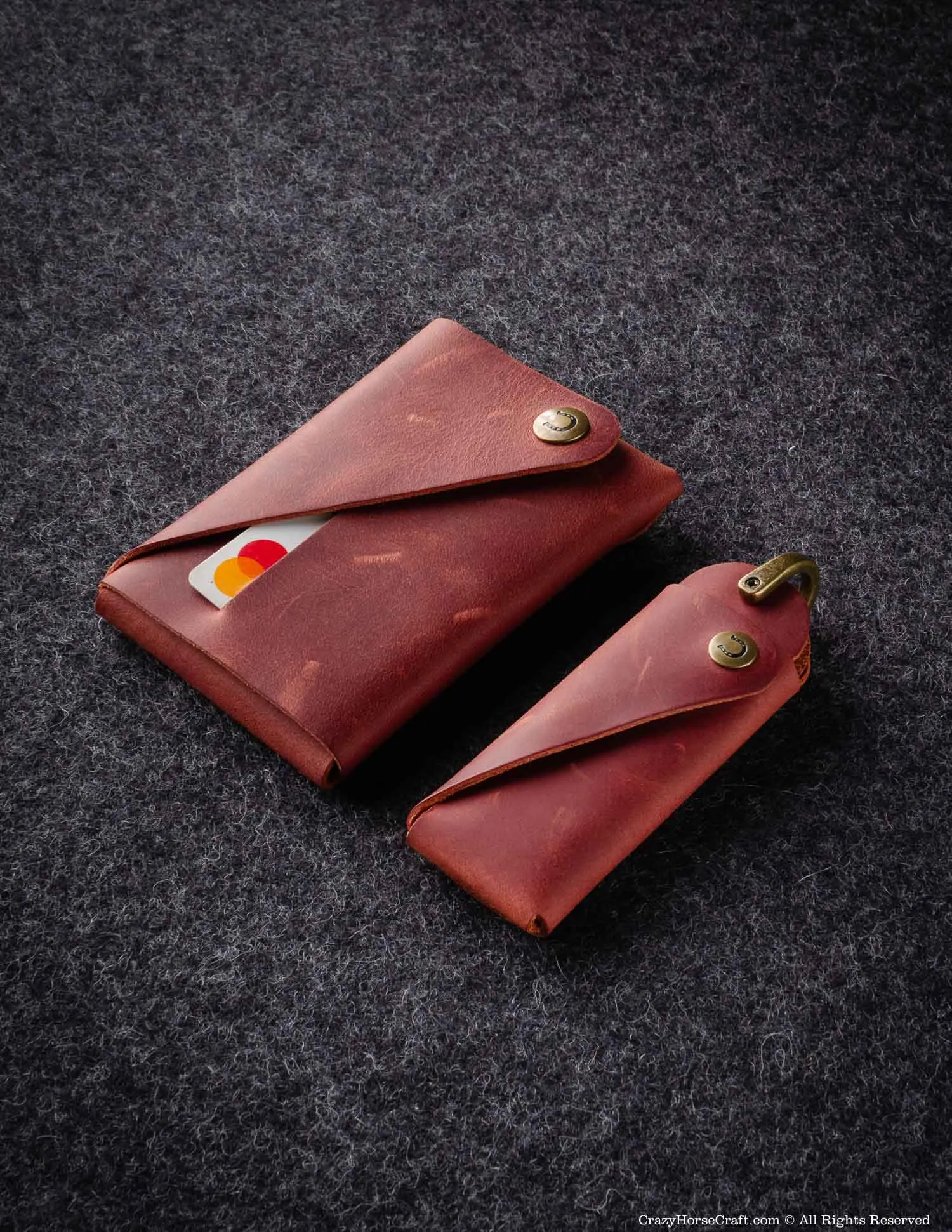 Set of Minimalist series leather wallet and Key Holder