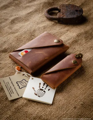 Set of Minimalist series leather wallet and Key Holder