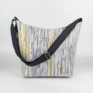 Shimmery Golden Black Yellow Upcycled Handwoven Eclipse Jhola Tote (EJ0125-011) PS_W