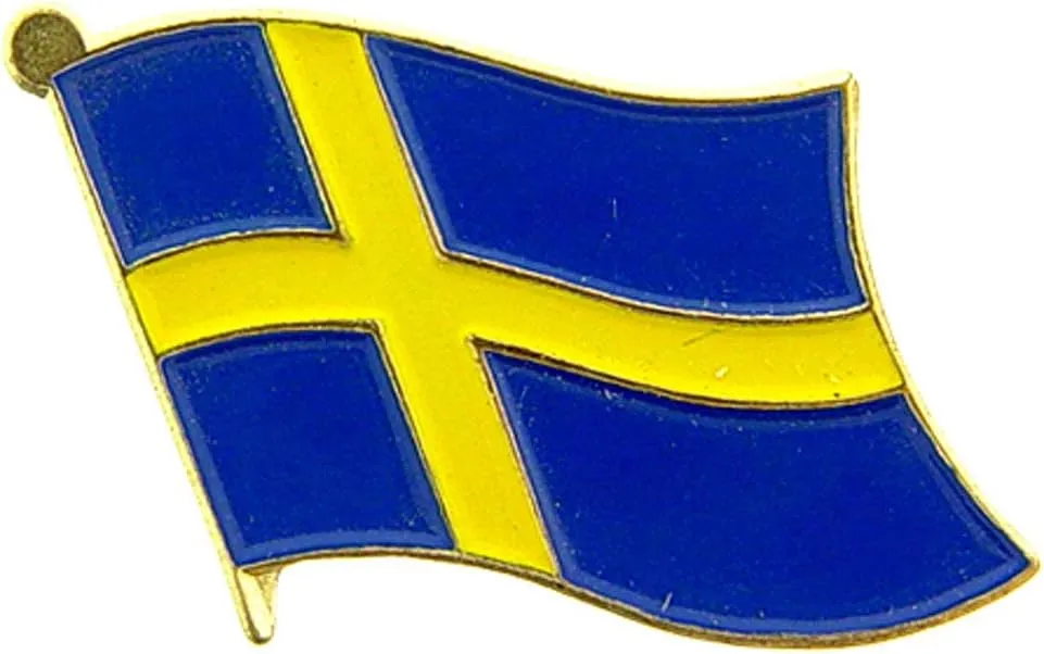 Sweden Flag 1" Metal Lapel and Hat Pin - Show Your Konungariket Sverige Pride