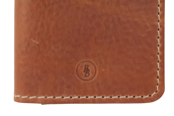 The Quad Dark Tan Full Grain Leather Slim 4 Card Wallet "Minimalist Series"