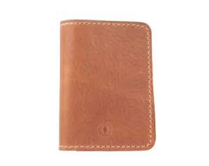 The Quad Dark Tan Full Grain Leather Slim 4 Card Wallet "Minimalist Series"
