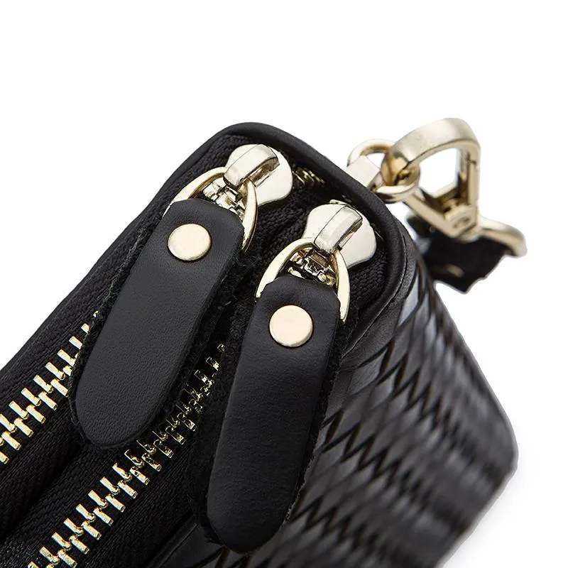 Trendy and Stylish Woven Style Men Clutch Long Genuine Leather Wallet