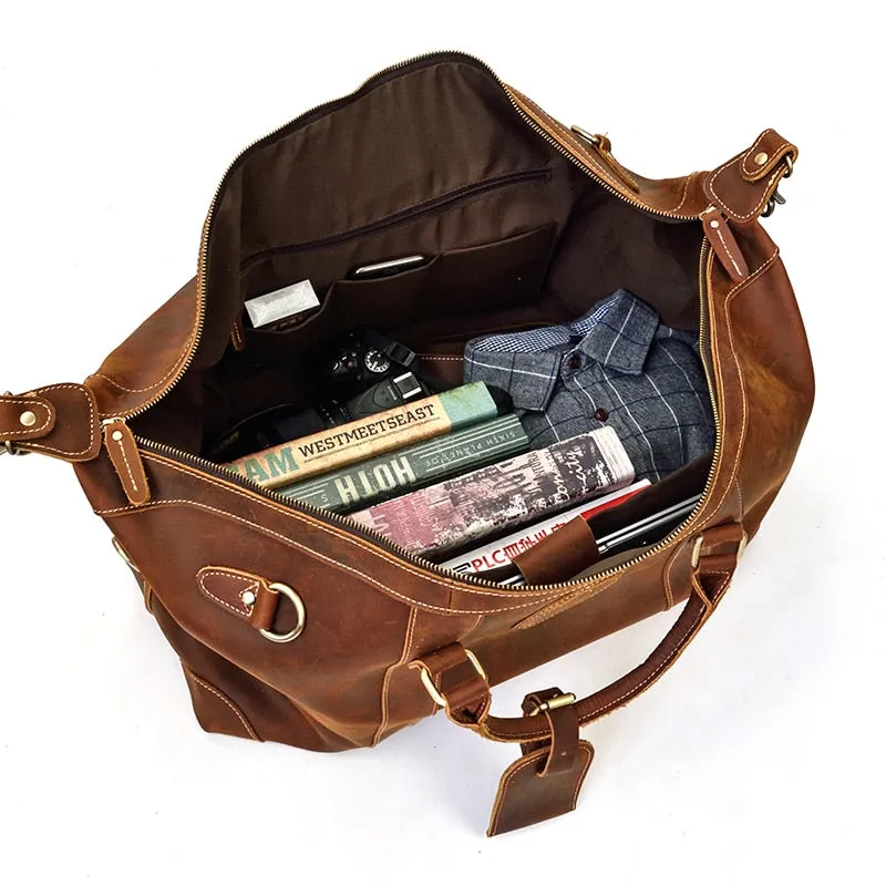 Vintage Duffle Bag Leather Weekender