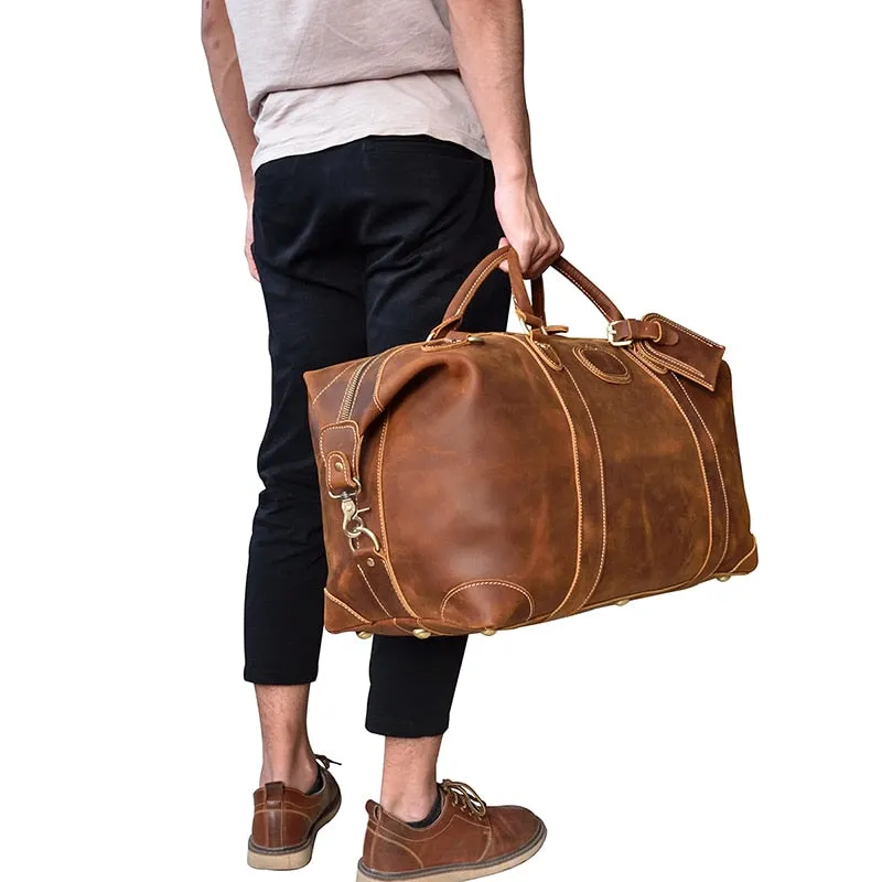 Vintage Duffle Bag Leather Weekender