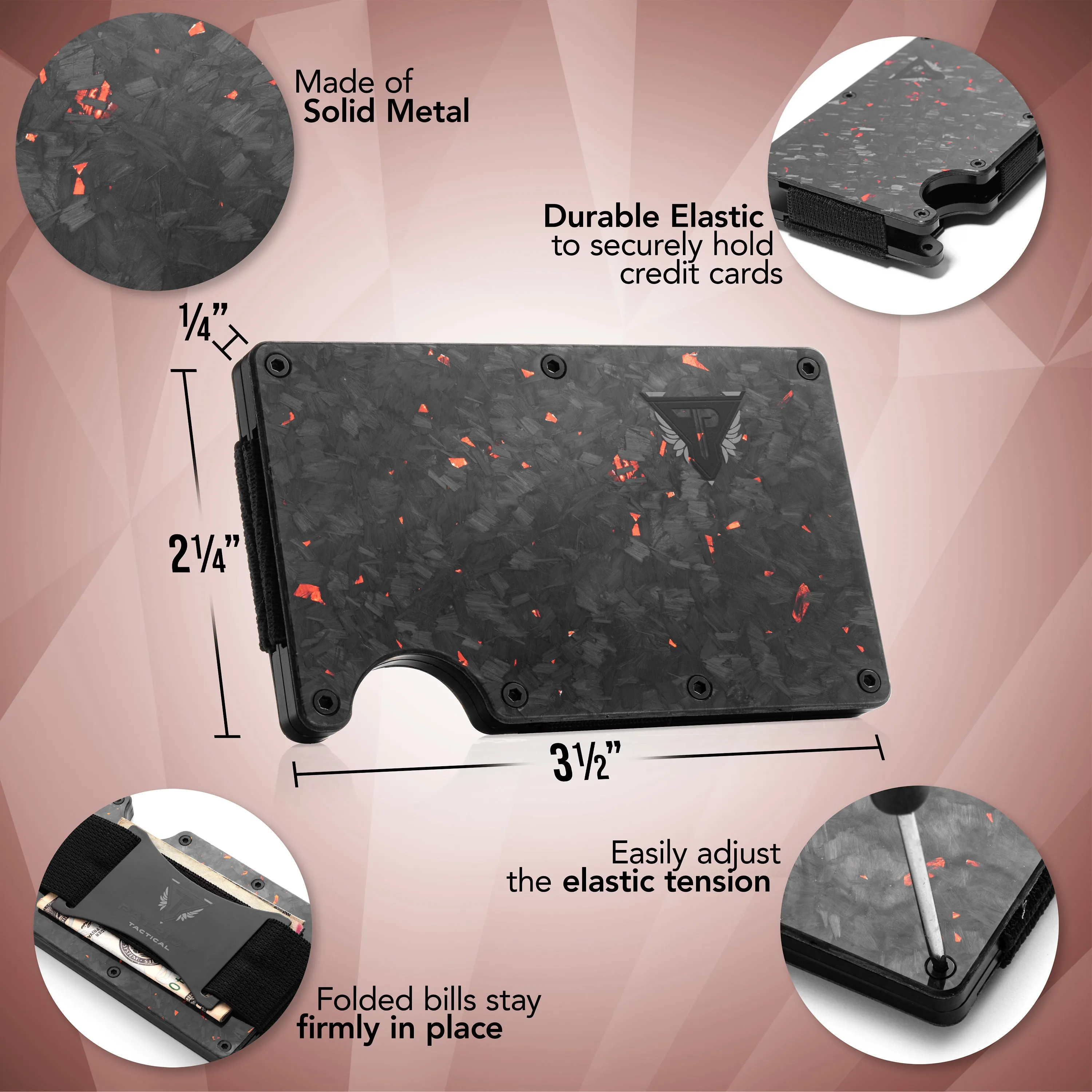 Wallet - Carbon Fiber   Fire Red