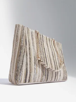 Westside Multicolour Woven Textured Tote Bag