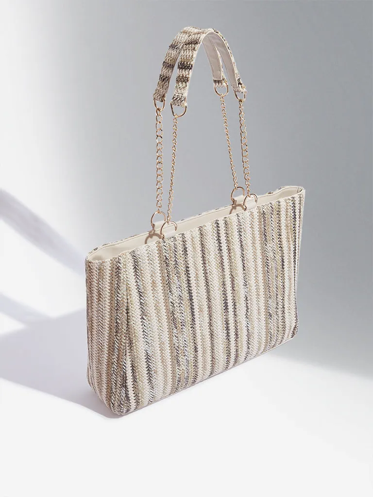 Westside Multicolour Woven Textured Tote Bag