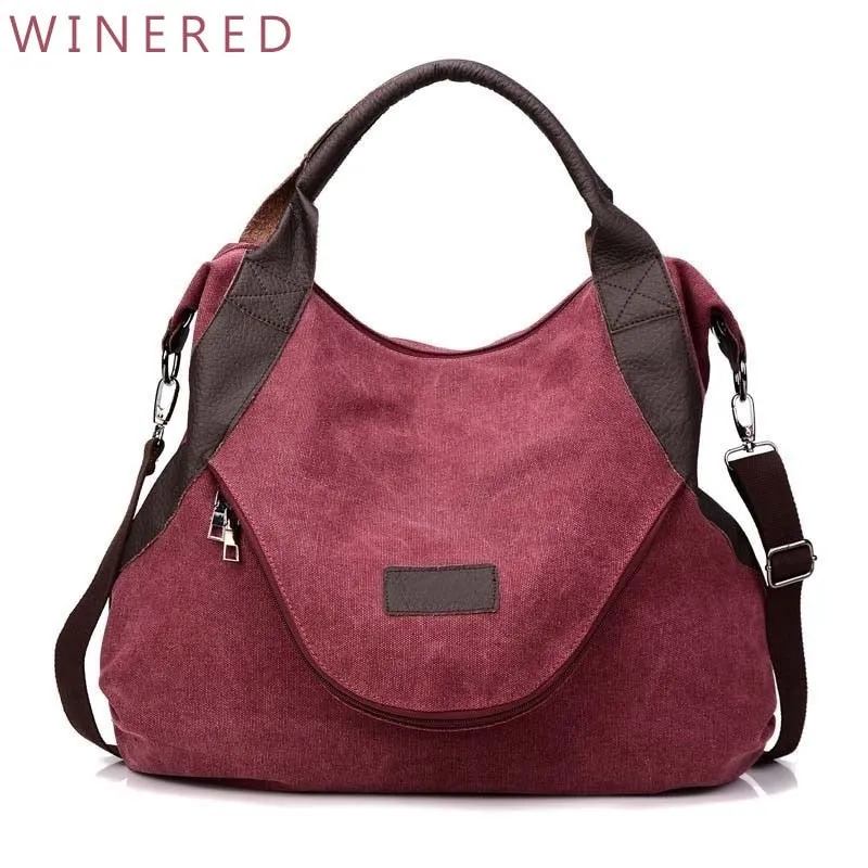 Women's Canvas Leather Large Capacity Pocket Casual Tote Handbag Shoulder Handbags